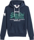 Superdry hoodie met logo midnight blue grit
