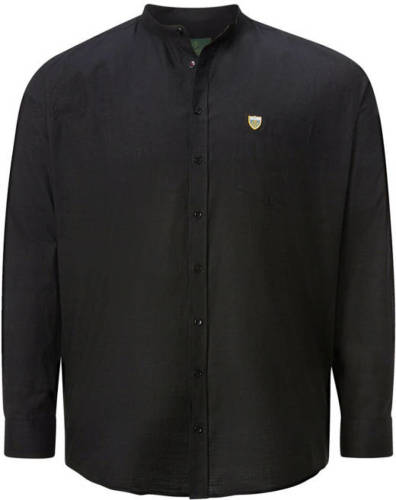 Charles Colby +FIT Collectie oversized overhemd DUKE TANCRED Plus Size zwart
