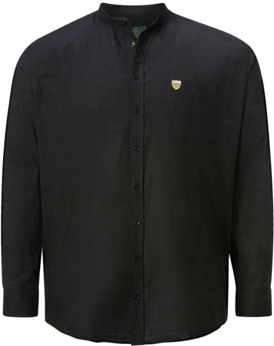 Charles Colby +FIT Collectie oversized overhemd DUKE TANCRED Plus Size zwart