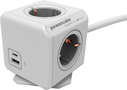 Allocacoc PowerCube Stekkerdoos met usb-A en usb-C Poorten