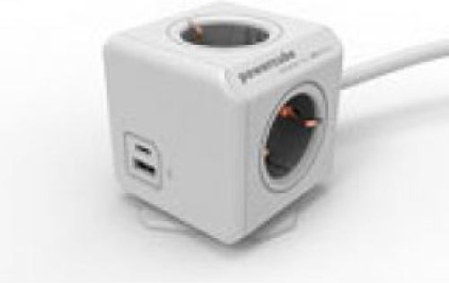 Allocacoc PowerCube Stekkerdoos met usb-A en usb-C Poorten