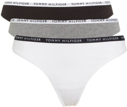 Tommy hilfiger string (set van 3) grijs/wit/zwart