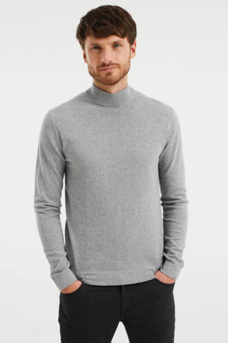 WE Fashion fijngebreide trui Light Grey Melange