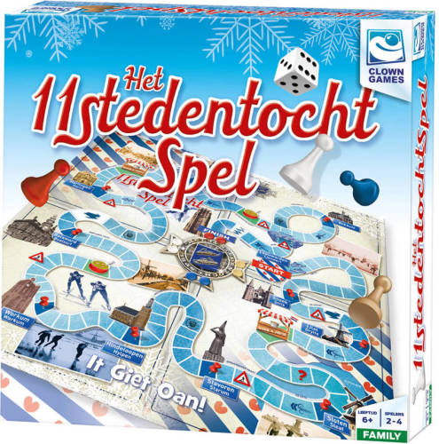Clown Games Het 11-Stedentochtspel bordspel