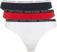 Tommy hilfiger string (set van 3) rood/zwart/wit