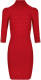 Morgan ribgebreide jurk met plooien rood