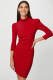 Morgan ribgebreide jurk met plooien rood