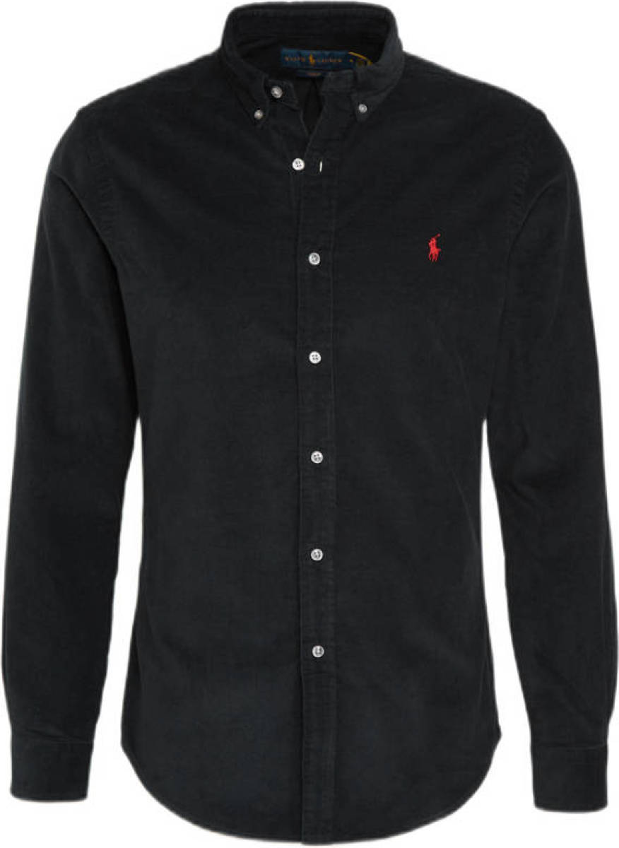 Polo ralph lauren corduroy slim fit overhemd zwart
