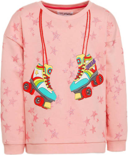 Desigual hoodie met all over print roze