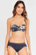 Lascana gebloemde strapless bandeau bikinitop donkergrijs/blauw/roze