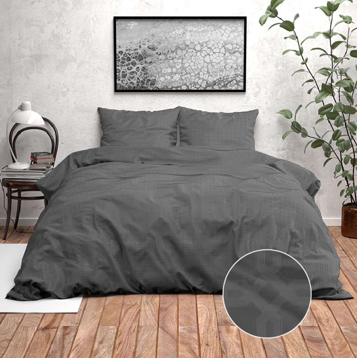 Zensation Nika -Antraciet 200 x 220 cm Dekbedovertrek