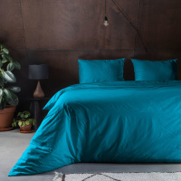 Fresh & Co Crispy Uni - Blauw 2-persoons (200 x 200/220 cm + 2 kussenslopen) Dekbedovertrek