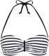 Venice Beach gestreepte strapless bandeau bikinitop wit/marine