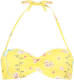 Sunseeker gebloemde strapless bandeau bikinitop geel