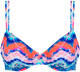 Venice Beach beugel bikinitop met all over print blauw/roze