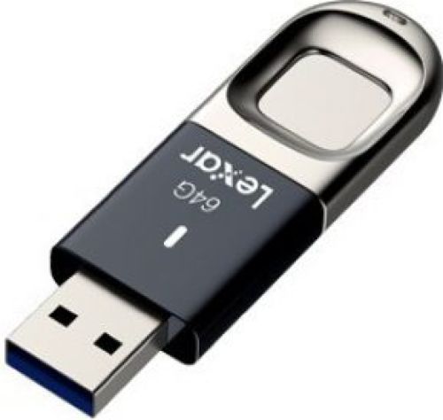Lexar JumpDrive Fingerprint F35 USB flash drive 64 GB USB Type-A 3.2 Gen 1 (3.1 Gen 1) Zwart, Zilver