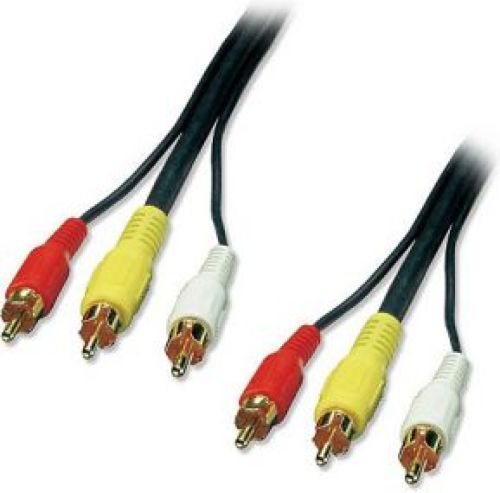 LINDY 35692 3m 3 x RCA 3 x RCA Zwart, Rood, Wit, Geel audio kabel