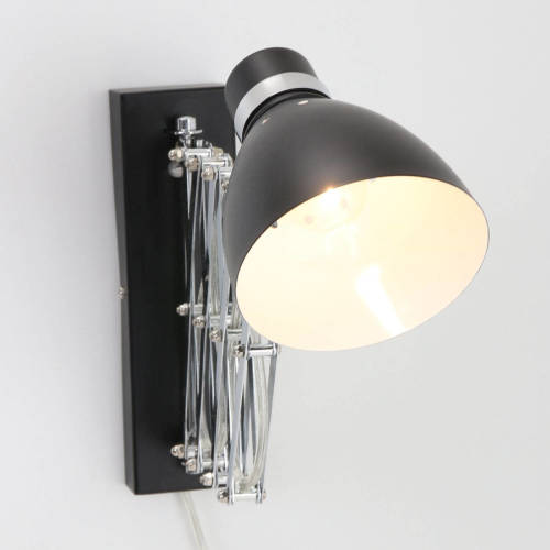 Merkloos Lightning - Moderne Wandlamp 1-l. Scharnier - Zwart