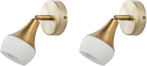 Beliani Antler I - Wandlamp Set Van 2-goud-staal