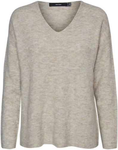 VERO MODA trui VMCREWLEFILE zand