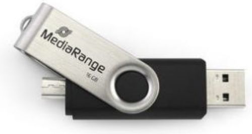 MediaRange MR932-2 USB flash drive 32 GB USB Type-A / Micro-USB 2.0 Zwart, Zilver