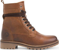 Travelin Kvinlog Lady leren veterboots cognac