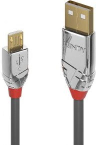 LINDY 36650 0.5m USB A Micro-USB B Mannelijk Mannelijk Grijs USB-kabel