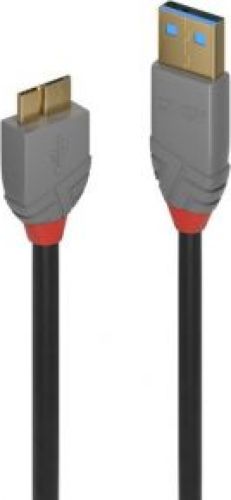 LINDY 36768 3m USB A Micro-USB B Mannelijk Mannelijk Zwart USB-kabel
