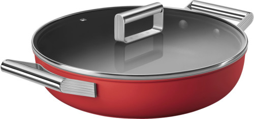 SMEG Hapjespan met deksel 28 cm Rood