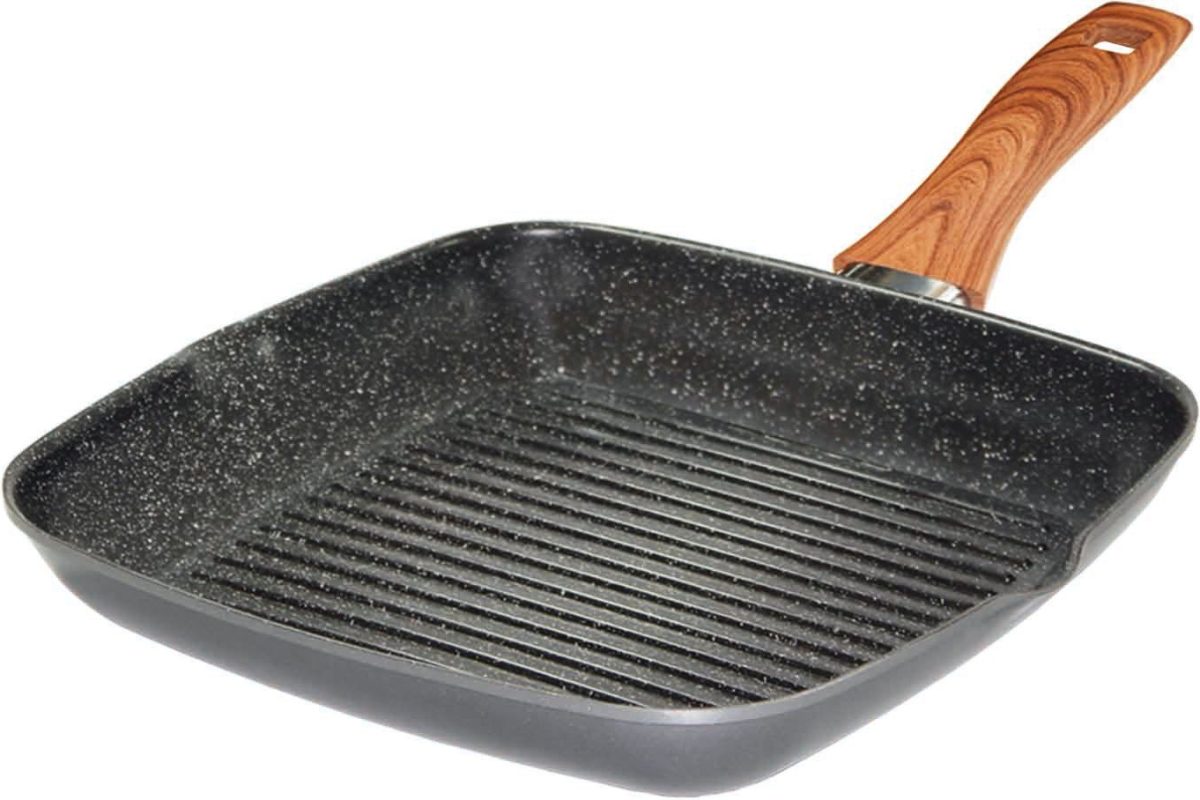 Stoneline grillpan Back to Nature Ø 28 cm, 2 schenktuiten, inductie