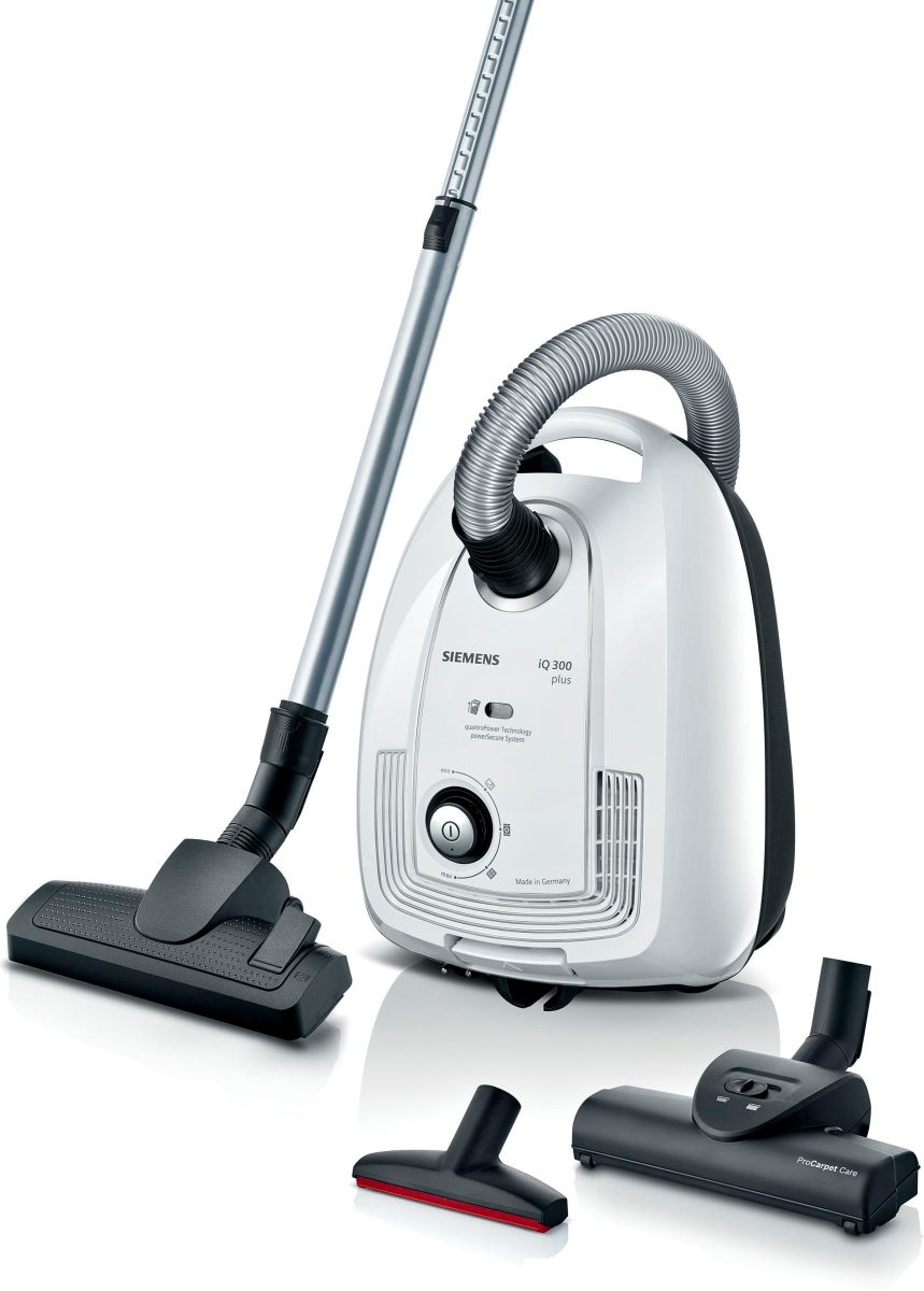 Siemens stofzuiger VSP3T212, wit/zwart inclusief turboborstel, kierenzuigmond en xxl-meubelzuigmond