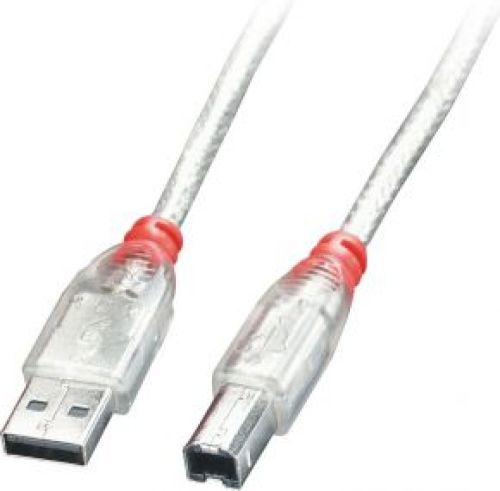 LINDY 41750 0.2m USB A USB B Transparant USB-kabel