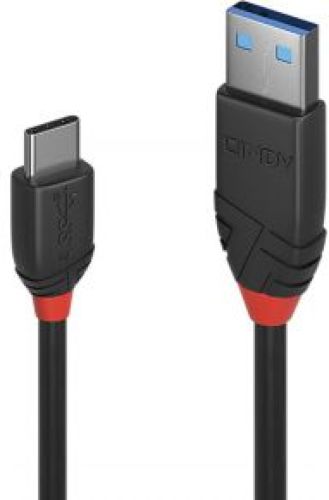 LINDY 36915 0.5m USB A USB C Mannelijk Mannelijk Zwart USB-kabel