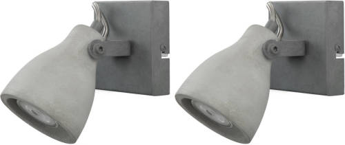 Beliani Mistago I - Wandlamp Set Van 2-grijs-beton