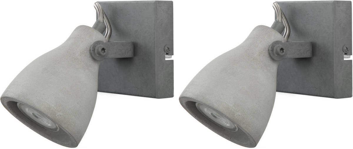 Beliani Mistago I - Wandlamp Set Van 2-grijs-beton