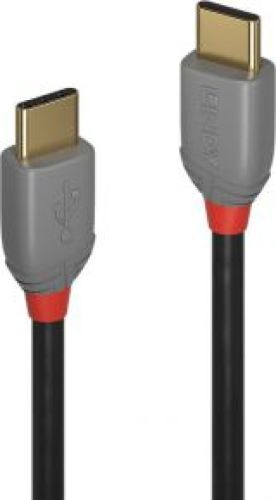LINDY 36871 1m USB C USB C Mannelijk Mannelijk Zwart, Grijs USB-kabel