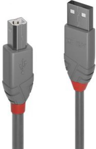 LINDY Anthra Line USB-kabel 5 m USB A USB B Mannelijk Grijs