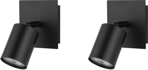 Beliani Tigris - Wandlamp Set Van 2-zwart-metaal
