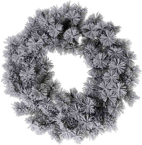 Ceruzo Kerstkrans - Groen Met Sneeuw - 50 Cm