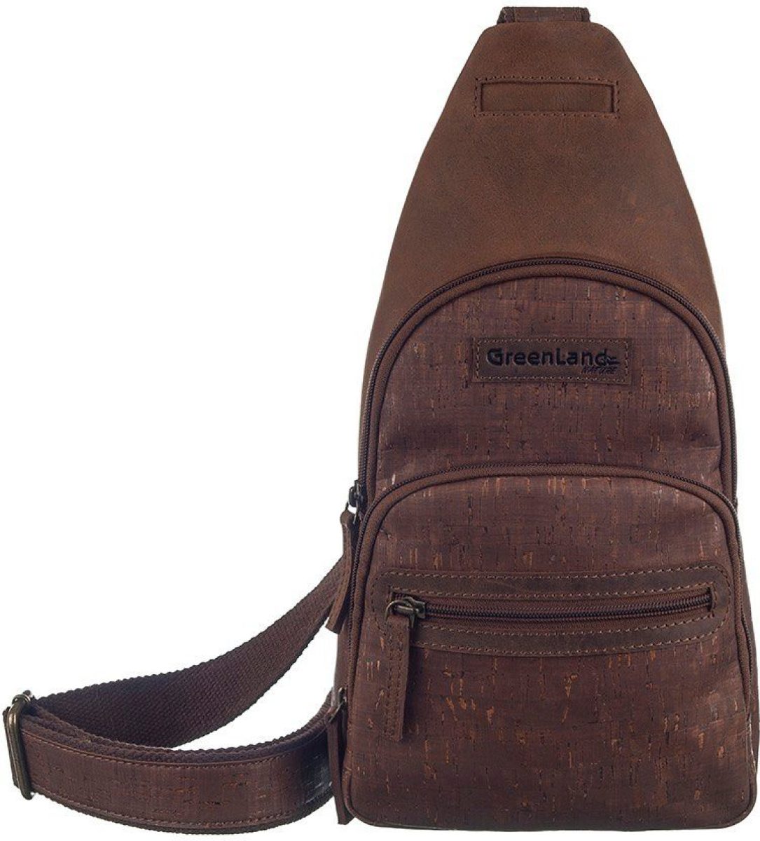 GreenLand Nature rugzak NATURE leather-cork Aan de rechterkant of links te dragen