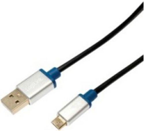 LogiLink BUAM215 1.5m USB A Micro-USB B Mannelijk Mannelijk Zwart, Metallic USB-kabel