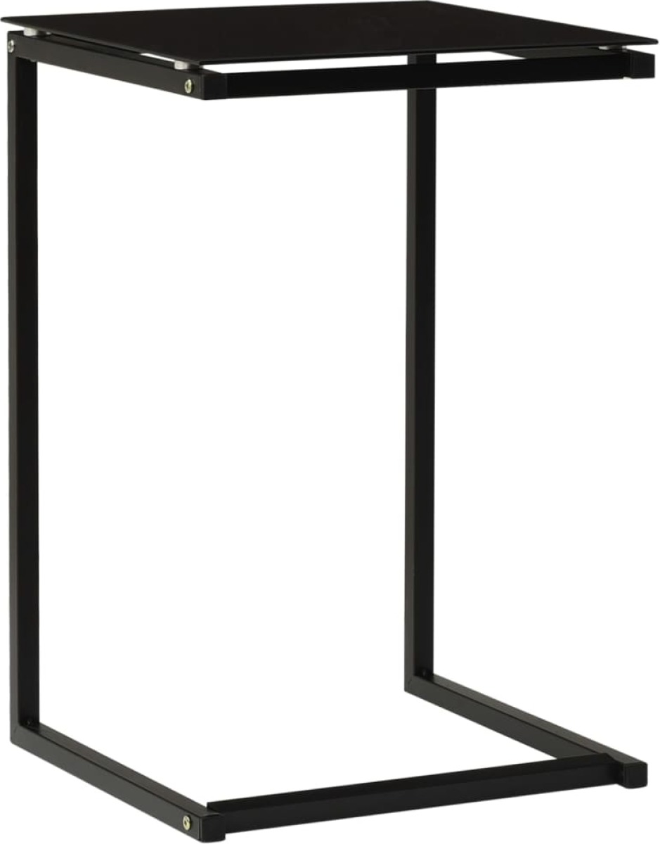VidaXL Bijzettafel 40x40x60 cm gehard glas zwart