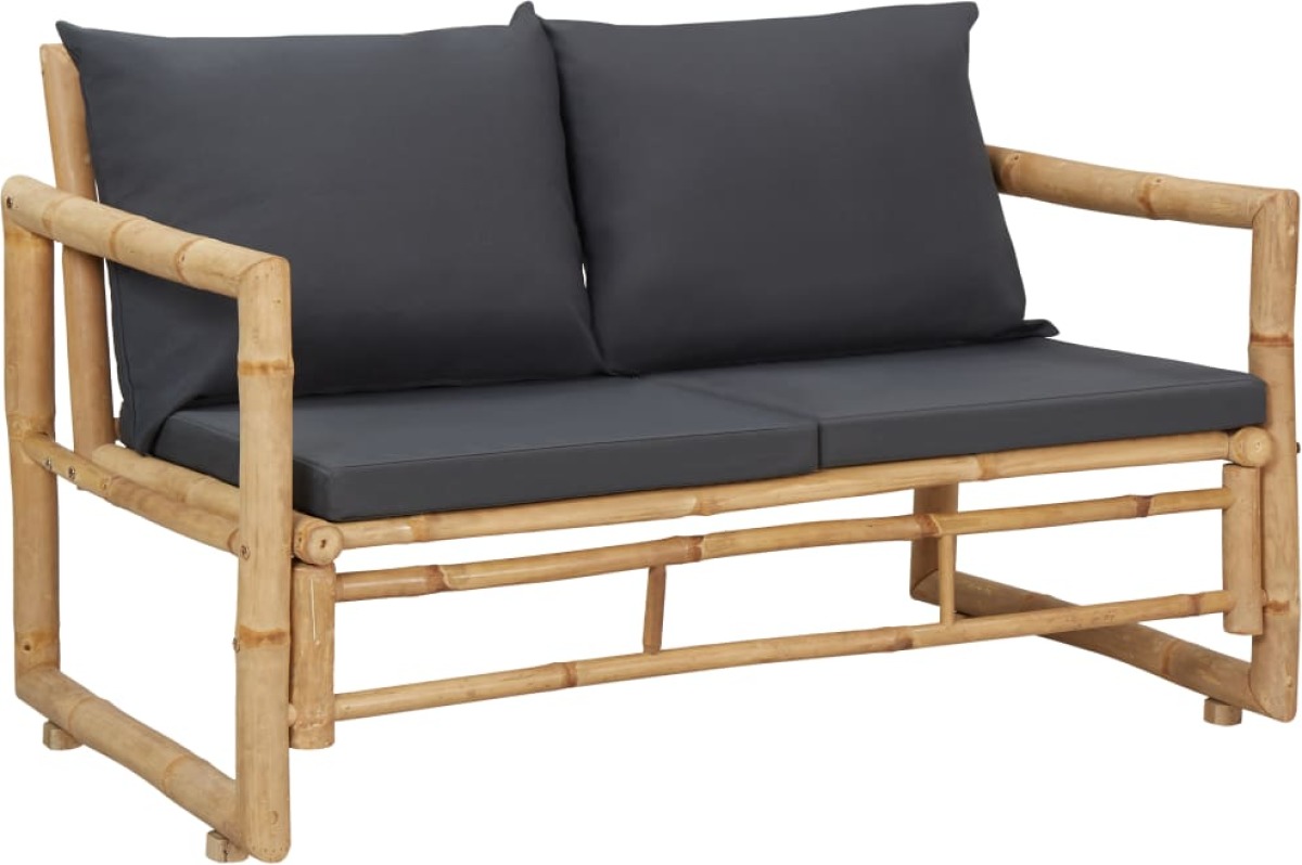 VidaXL Tuinbank met kussens 115 cm bamboe