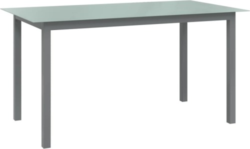 VidaXL Tuintafel 150x90x74 cm aluminium en glas lichtgrijs