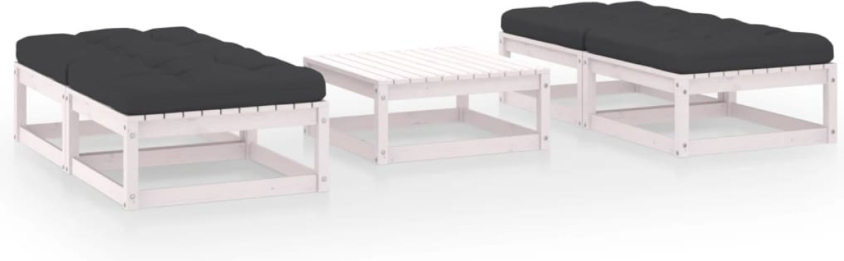 VidaXL 5-delige Loungeset met kussens massief grenenhout