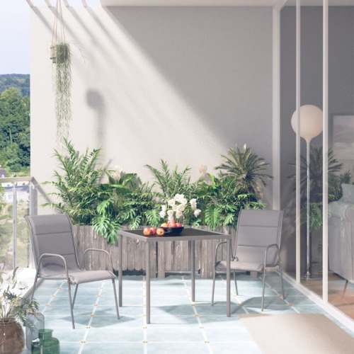 VidaXL 3-delige Tuinset staal antracietkleurig