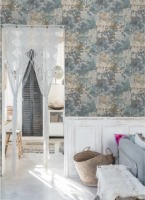 DUTCH WALLCOVERINGS Behang betongrijs en groen