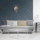 DUTCH WALLCOVERINGS Behang Marble blauw en goudkleurig