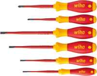 Wiha 6-delige Schroevendraaierset SoftFinish electric slimFix sleufkop