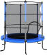 VidaXL Trampoline met veiligheidsnet rond 140x160 cm blauw